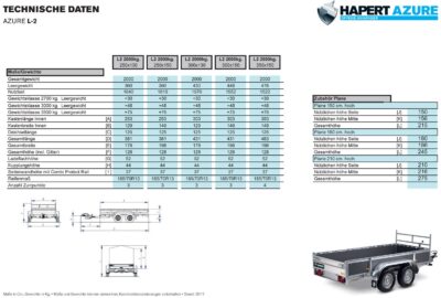 Hapert Azure L-2 - 2700 - Tandemanhänger - 2700 kg – Image 4