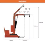 Werkstattkran mit elektrischer Hubfunktion (1 Geschwindigkeit) – Max. Tragfähigkeit 1000 kg – Image 2