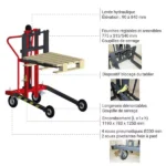 Geländestapler für Halbpaletten – Max. Hubhöhe 840 mm – Max. Tragfähigkeit 250 kg – Image 3
