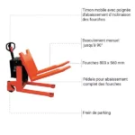 Manueller Kipp-Hubwagen – Max. Tragfähigkeit 1000 kg – Image 3