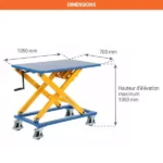 Manueller Kurbelhubtisch – Max. Hubhöhe 1050 mm – Max. Tragfähigkeit 300 kg – Image 2