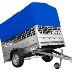 Einachsanhänger auf Federn 200×125 UNITRAILER GARDEN 201/R KIPP mit Gitterwänden, H-800-Rahmen