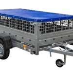 Einachsiger Anhänger auf Blattfedern 264×125 UNITRAILER GARDEN 264/R KIPP mit Gitterseitenwänden, H-0-Rahmen