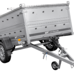 Leichtanhänger auf Federn 200×125 UNITRAILER GARDEN 201/R KIPP mit BIS-Seiten und Aluminiumabdeckung