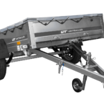 PKW-Anhänger auf Blattfedern 200×125 UNITRAILER GARDEN 201/R KIPP mit H-0 Rahmen und grauer Plane