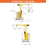 Halbelektrischer Werkstattkran – Max. Hubhöhe 2425 mm – Max. Tragfähigkeit 150 kg – Image 6