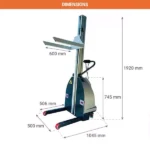 Halbelektrischer Stahl-Stapler – Max. Hubhöhe 2000 mm – Max. Tragfähigkeit 200 kg – Image 2