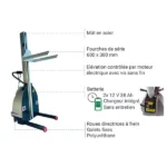 Halbelektrischer Stahl-Stapler – Max. Hubhöhe 2000 mm – Max. Tragfähigkeit 200 kg – Image 3
