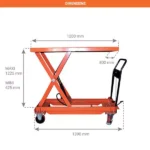 Manuelle Scherenhubtisch – Einfachschere – Max. Hubhöhe 1225 mm – Max. Tragfähigkeit 1000 kg – Image 2