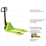 Kurzer Hubwagen – Gabeln 800×400 mm – Max. Tragfähigkeit 2500 kg – Image 3