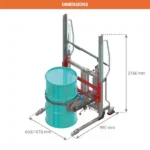 Fasswendestapler für Metallfässer – Max. Hubhöhe 1700 mm – Max. Tragfähigkeit 120 kg – Image 2