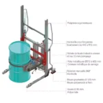 Fasswendestapler für Metallfässer – Max. Hubhöhe 1700 mm – Max. Tragfähigkeit 120 kg – Image 3