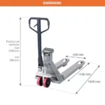 Manueller Wiegehubwagen – Gabeln 1150×540 mm – Max. Tragfähigkeit 2000 kg – Image 2